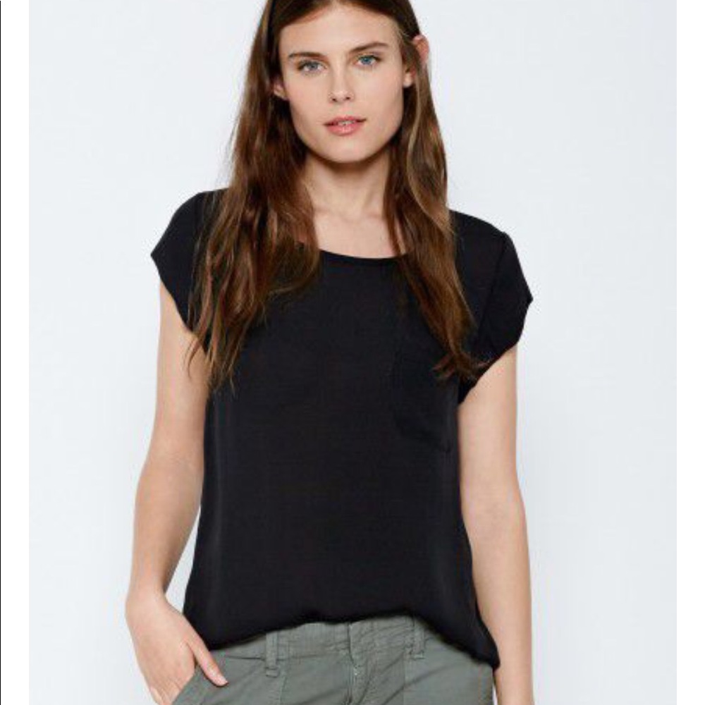 Cap sleeve slik blouse by Joie. Chic and breezy.